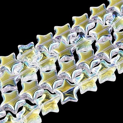 Electroplate Transparent Glass Beads Strands EGLA-N056-04A-A01-1