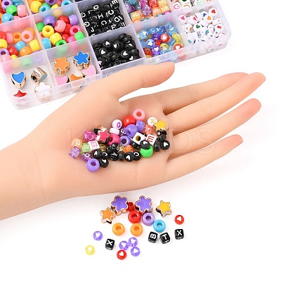588Pcs 13 Styles Geometry & Star & Heart & Flower Acrylic Beads DIY-FS0002-04-1