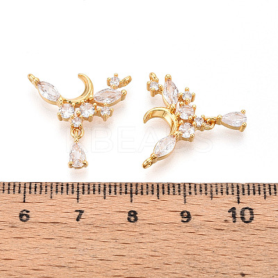 Brass Micro Pave Cubic Zirconia Pendants KK-N263-46G-1