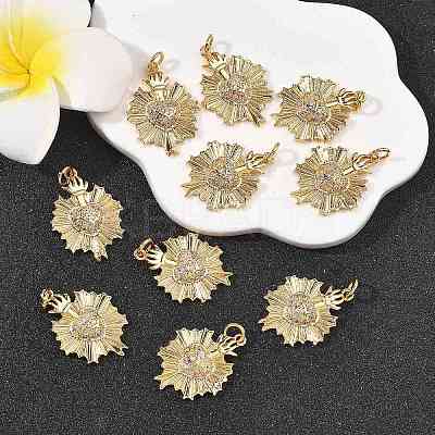 SHEGRACE Brass Micro Pave Clear Cubic Zirconia Pendants XGRQ2C465-405G-1
