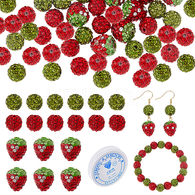 Handmade Polymer Clay Rhinestone Beads DIY-DC0003-65-1