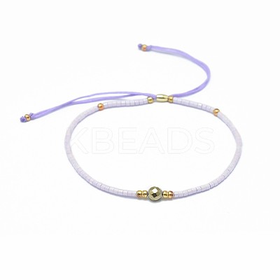 Adjustable Natural Pyrite Braided Bead Bracelets BJEW-F391-A08-1
