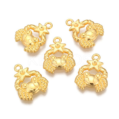 Golden Plated Alloy Pendant Rhinestone Settings PALLOY-WH0067-15G-04-1