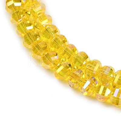 Electroplate Transparent Glass Beads Strands EGLA-B011-08A-AB06-1
