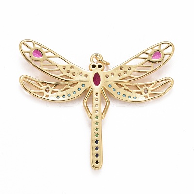 Rack Plating Brass Colorful Cubic Zirconia Pendants KK-M229-03G-1