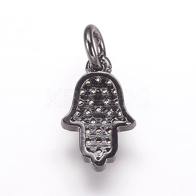 Brass Micro Pave Cubic Zirconia Charms Pendants ZIRC-K070-32B-1