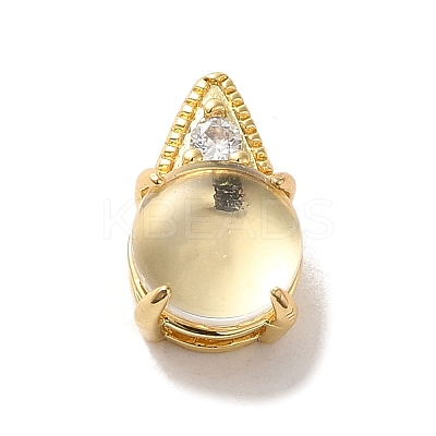 Brass Micro Pave Clear Cubic Zirconia Pendants KK-M278-06G-1