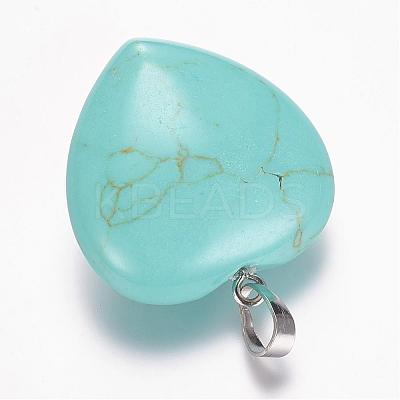 Dyed & Synthetic Turquoise Gemstone Pendants G-E338-10F-1