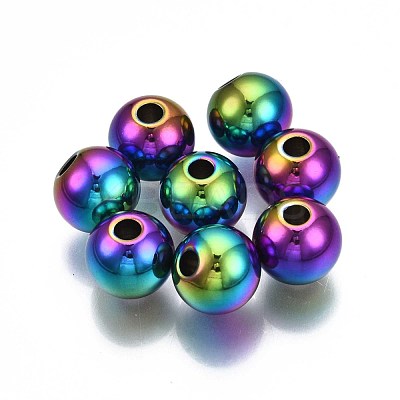 Rack Plating Rainbow Color 304 Stainless Steel Beads STAS-S119-081E-01-1