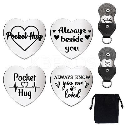 Heart Double-Sided Engraved Stainless Steel Commemorative Decision Maker Coin Set AJEW-GL0002-01I-1
