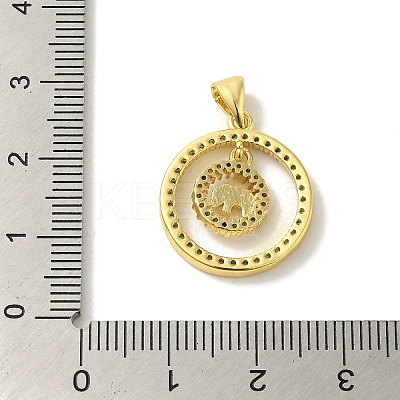 Brass Micro Pave Cubic Zirconia Pendants KK-Z042-22G-1