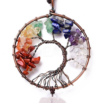 Natural Gemstone Big Pendant Decorations HJEW-F012-01-1