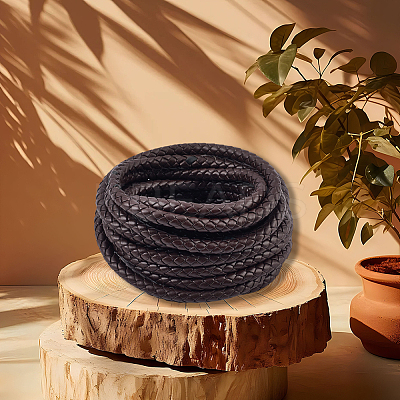 5M Braided Round PU Leather Jewelry Cord OCOR-GF0004-96B-02-1