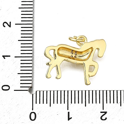 Brass Micro Pave Clear Cubic Zirconia Pendants X1-ZIRC-I070-061G-1