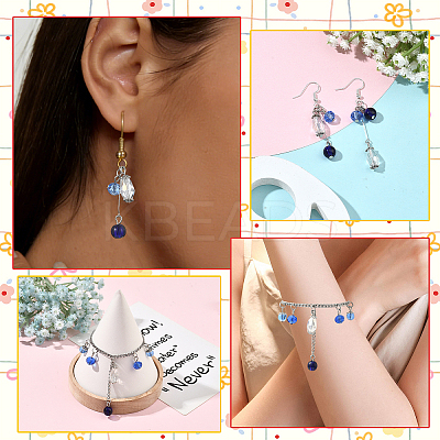120Pcs 8 Style Glass & Acrylic Pendants PALLOY-SW00079-1