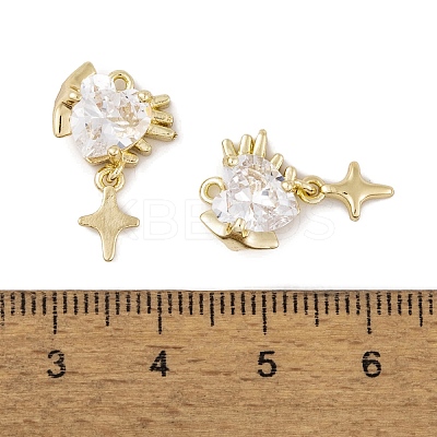 Brass Micro Pave Clear Cubic Zirconia Pendants LS-KK-L212-13G-1