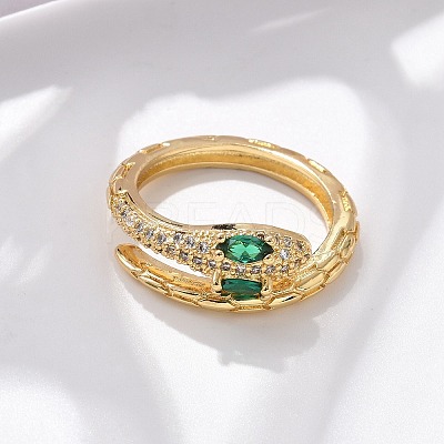 Brass Micro Pave Cubic Zirconia Finger Rings RJEW-C120-30B-G-1