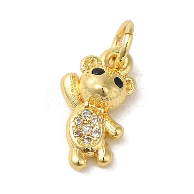 Brass Micro Pave Clear Cubic Zirconia Pendants KK-R162-004H-G-1