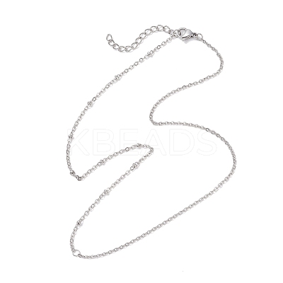 304 Stainless Steel Cable Chain Satellite Chain Necklaces for Women NJEW-JN05554-1