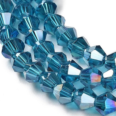 Transparent Electroplate Glass Beads Strands EGLA-A039-T4mm-B01-1
