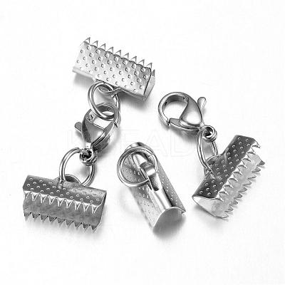 Tarnish Resistant 304 Stainless Steel Lobster Claw Clasps STAS-G075-08C-1