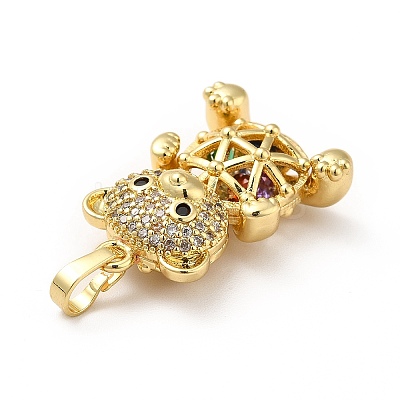 Brass Micro Pave Cubic Zirconia Pendants KK-H433-18G-1