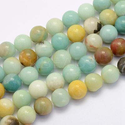 Natural Flower Amazonite Beads Strands G-G697-F06-10mm-1