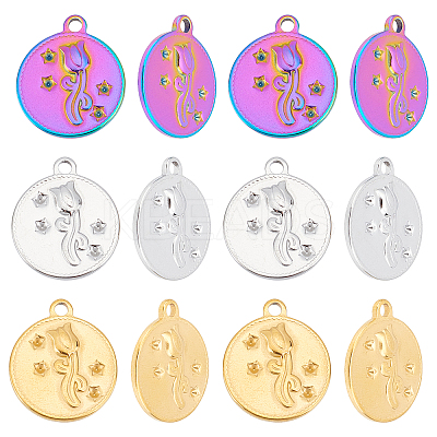 24Pcs 3 Colors 304 Stainless Steel Rhinestone Settings STAS-DC0010-54-1