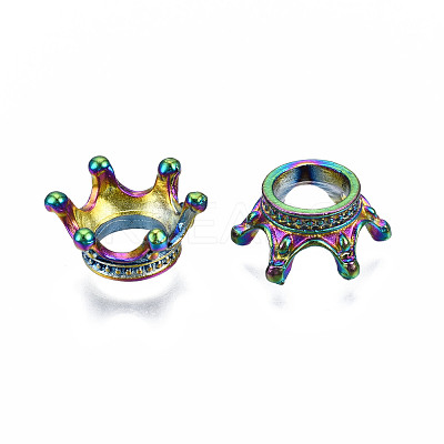 Rainbow Color Alloy Bead Caps PALLOY-N163-101-NR-1