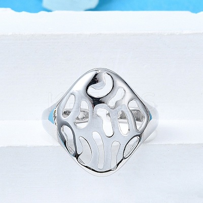 Brass Cuff Rings for Women RJEW-G347-14P-1