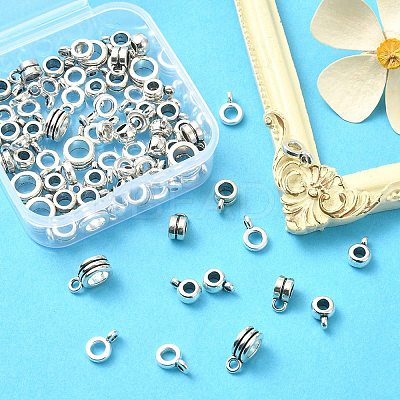 80Pcs 4 Style Tibetan Style Tube Bails FIND-YW0003-15-1