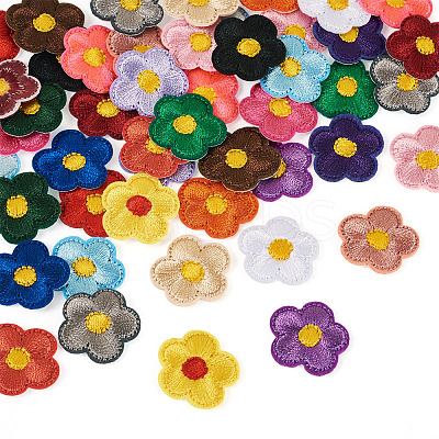 66 Pcs Flower Embroidery Cloth Iron On/Sew On Patches DIY-TA0013-05-1