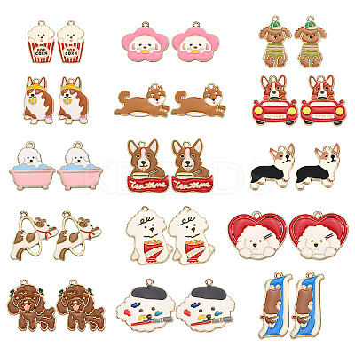 30Pcs 15 Styles Alloy Enamel Pendants ENAM-CJ0002-75-1