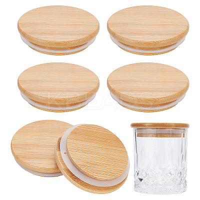 Bamboo Bottle Caps AJEW-WH0270-206-1