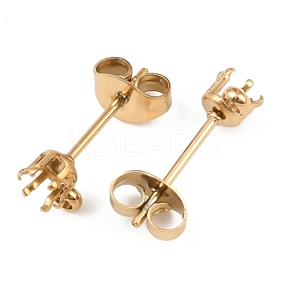 304 Stainless Steel Flat Round Stud Earring Findings STAS-D389-04B-G-1