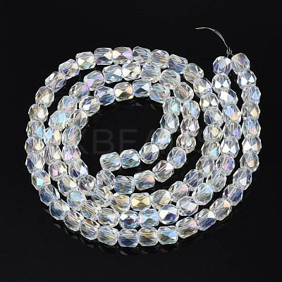 Electroplate Transparent Glass Beads Strands EGLA-N002-13-B06-1
