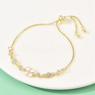 Alloy Rhinestone Slider Bracelets BJEW-A156-06G-1