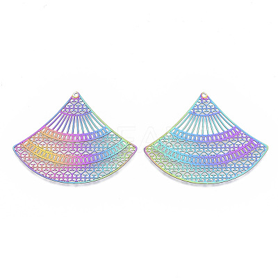 Ion Plating(IP) 201 Stainless Steel Filigree Pendants LS-X-STAS-R102-30-1