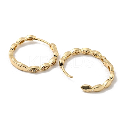 Brass Micro Pave Clear Cubic Zirconia Hoop Earrings EJEW-E295-03KCG-1