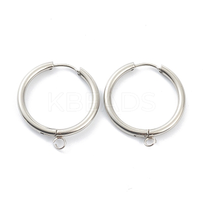Tarnish Resistant 201 Stainless Steel Huggie Hoop Earring Findings STAS-P283-01L-P-1