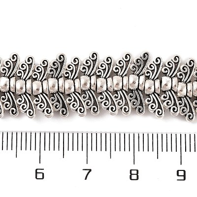 Tibetan Style Wing Alloy Bead Strands TIBEB-O007-22-LF-1