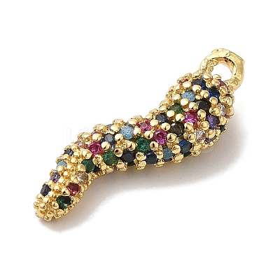 Rack Plating Brass Micro Pave Cubic Zirconia Pendant KK-A229-03C-G-1