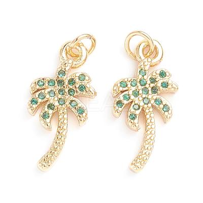 Brass Micro Pave Cubic Zirconia Pendants ZIRC-G165-01G-1