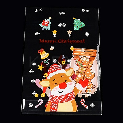 Christmas Theme Self-adhesive Plastic Bakeware Bag ABAG-F006-04-1