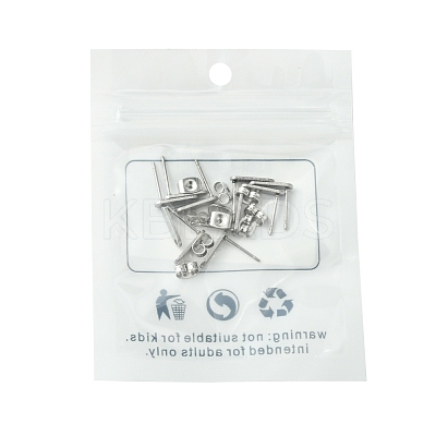 10Pcs 201 Stainless Steel Stud Earring Findings with Hole EJEW-FS0001-14D-1