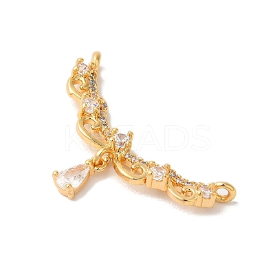 Brass Micro Pave Clear Cubic Zirconia Pendants X-KK-M294-21G-1