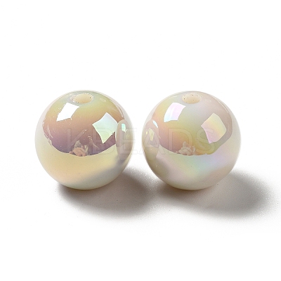 UV Plating Opaque Rainbow Iridescent Acrylic Beads MACR-D063-01A-05-1