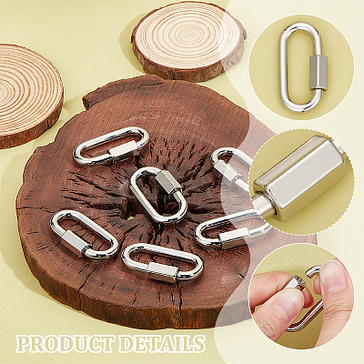 6Pcs Alloy Screw Carabiner Lock Charms FIND-UN0003-31P-1