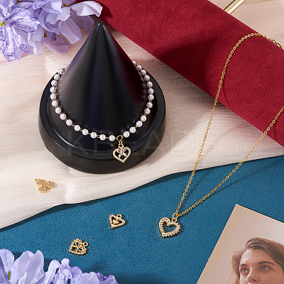 5Pcs 5 Styles Brass Micro Pave Cubic Zirconia Pendants KK-TA0002-99-1