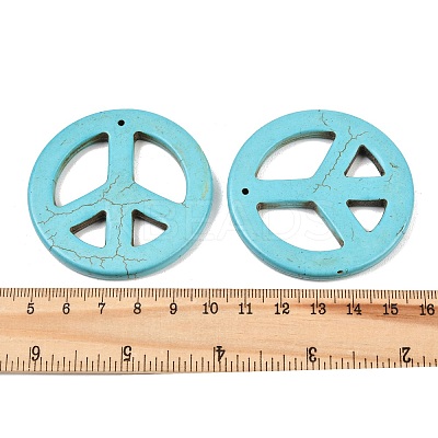 Synthetic Howlite Big Pendants TURQ-GP204-1-1